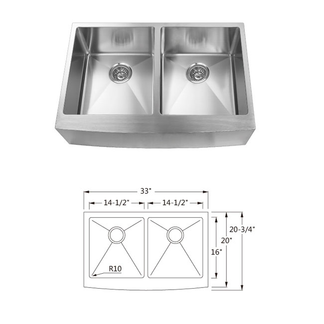 Handmade Sinks Model AP3320D